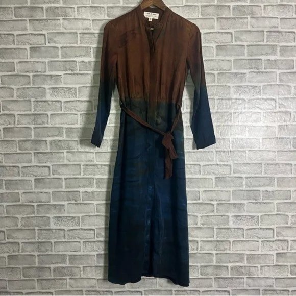 Anthropologie Cloth & Stone Perla Tie-Dye Maxi Shirtdress Size M NEW With TAGS - Picture 7 of 12